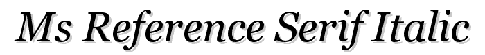 MS Reference Serif Italic font